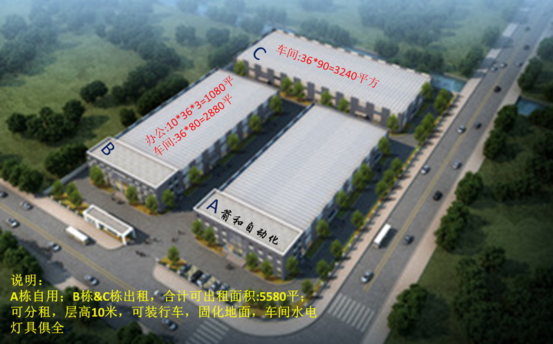 A8385 江苏省启东市滨海高新技术开发区海鹰路2号 6600平火车头式单层可装行车厂房 可分割出租